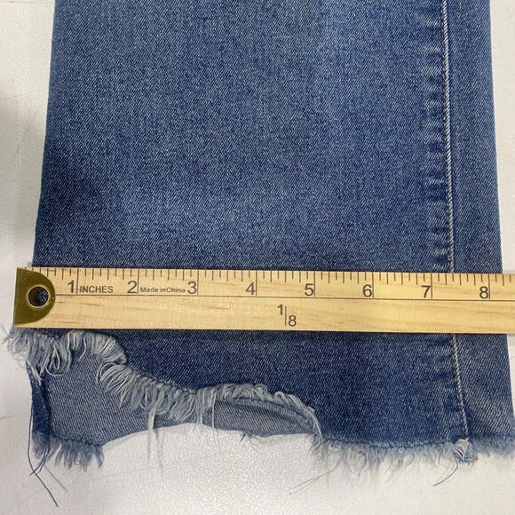 Sofia Aura High Rise Skinny Kick Boot Jeans Womens Size 10 Medium Wash Frayed He - Picture 14 of 15